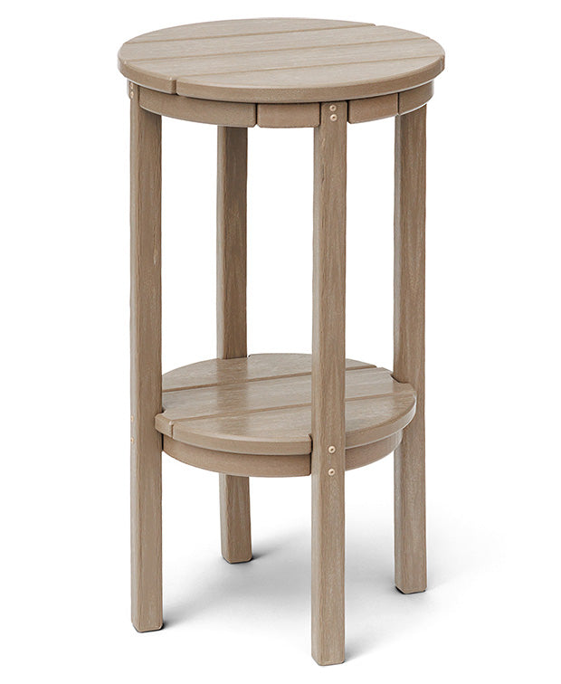 18" Round Bar Side Table with Shelf