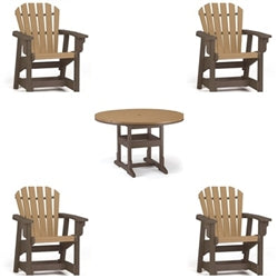 Dining Height  5 Piece Set - 48 inch Round Table & 4 Coastal Dining
